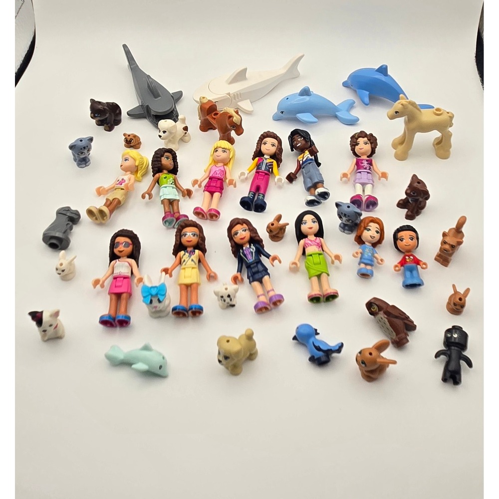 LEGO Friends Elves Minidoll and Animal Figure Lot Sharks Dolphins Horses Dogs